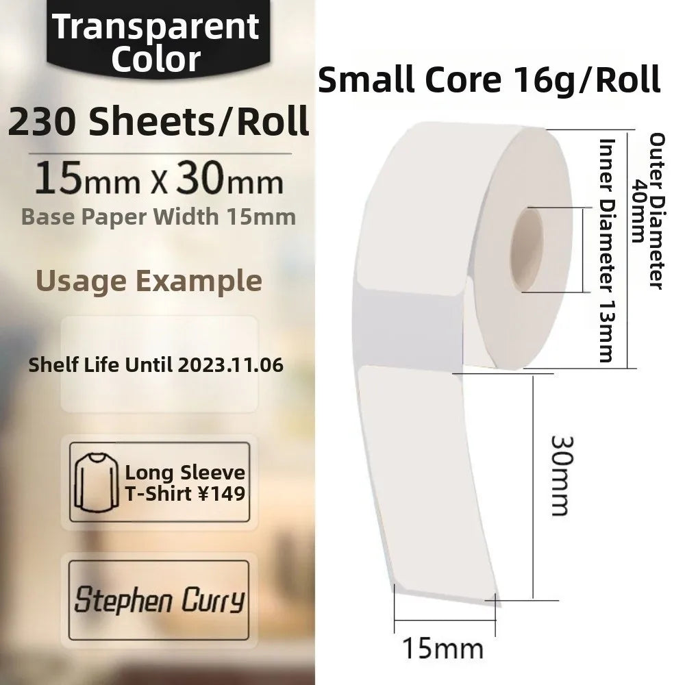 Waterproof Thermal Printer Label Stickers – Tear-Resistant Thermal Label Stickers HIP 15x30mmx230pcs t