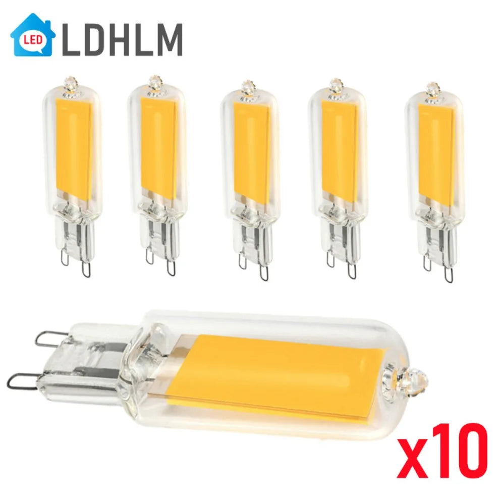 10-Pack G9 LED COB Bulbs 7W–15W 220V Super Bright Glass Lamp LED Light Bulbs HIP Warm white G9 220V 9W 10 PCS