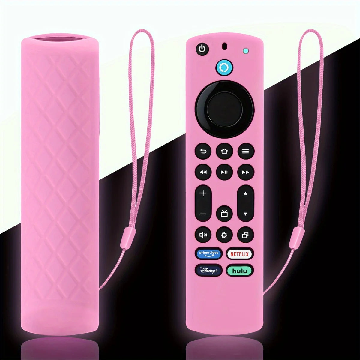 Glow in the Dark Silicone Remote Case for Fire TV & Alexa Remote Control Case HIP Luminous pink