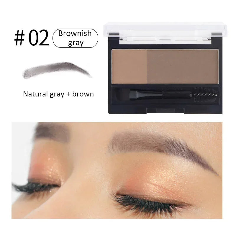 Double Color Eyebrow Powder Professional Makeup Palette Eyebrow Stamp Eye Brow Enhancers Eye Brows Shadow Make Up Brow Powder HIP 02 Only Brow Powder