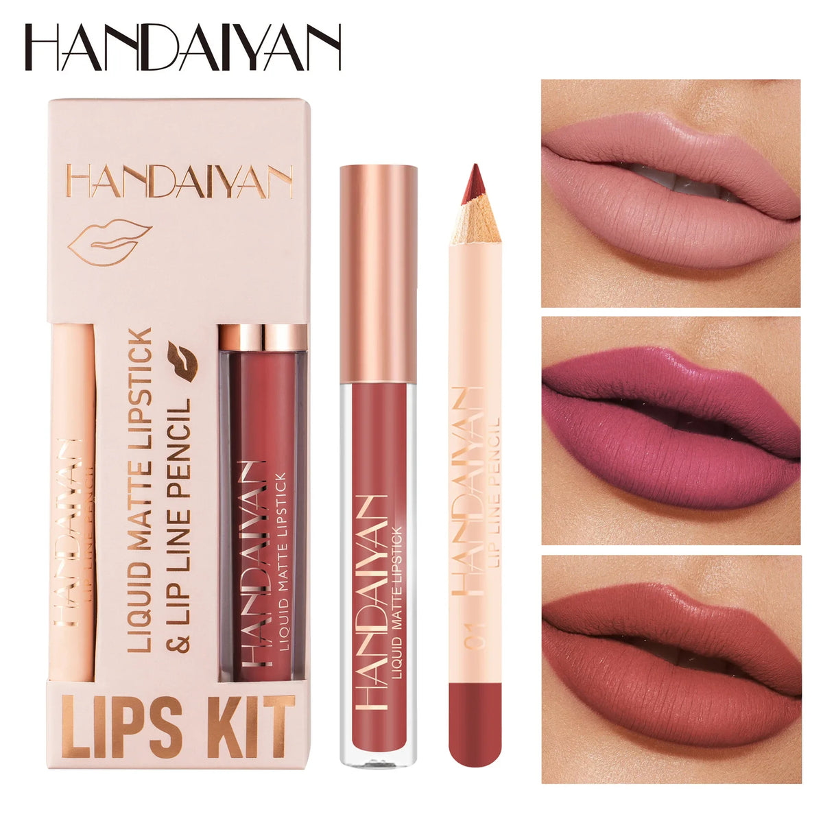 Handaiyan 2-in-1 Matte Lipstick & Lip Liner Set | 12 Shades Lip Makeup Kit HIP