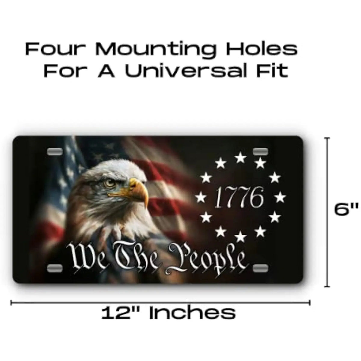 1776 Eagle We The People Patriotic Aluminum License Plate Vanity License Plate HIP