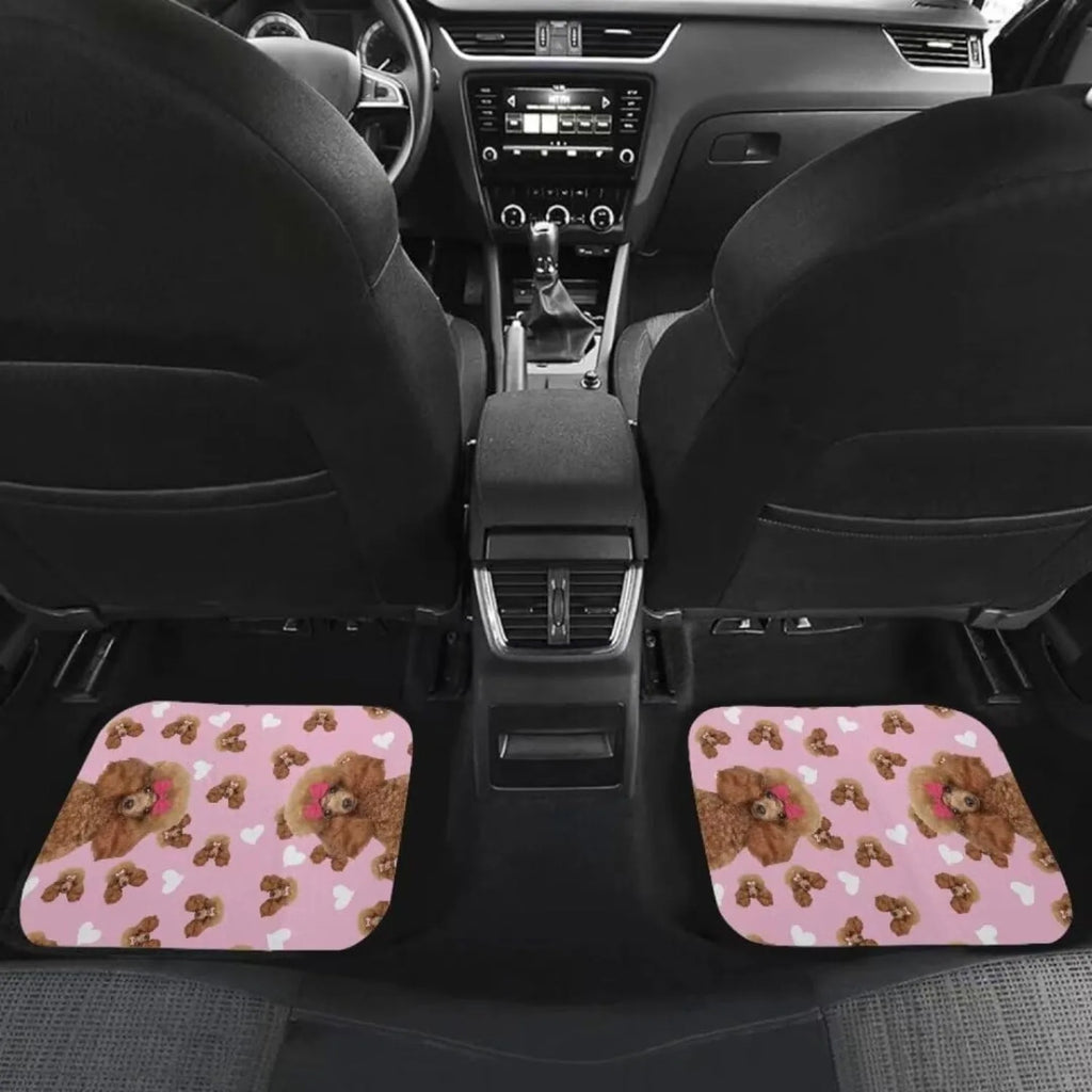 4-Piece Teddy Dog Print Car Floor Mats – Universal Heavy-Duty Automotive Floor Mats HIP