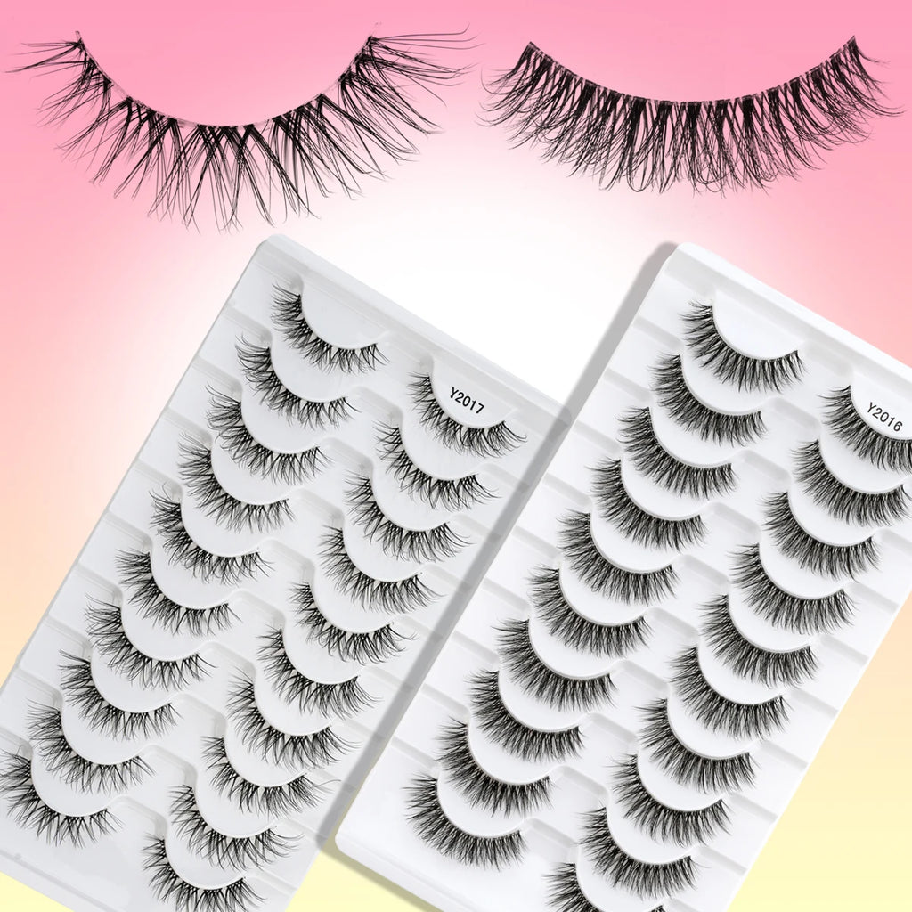 YSDO 5/10 Pairs Natural Eyelash Extension Hand Made Maquilagem Fluffy Fake Half Lashes Soft 3D Mink Lashes Makeup Faux Cilios HIP