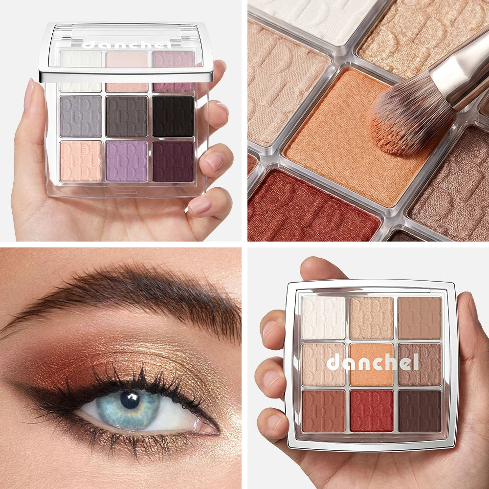 9 Shades Eyeshadow Palette Matte And Shimmer Bright Highlighter For Lying Silkworm With Cosmetic Brush Sweat Resistant Daily Eye HIP
