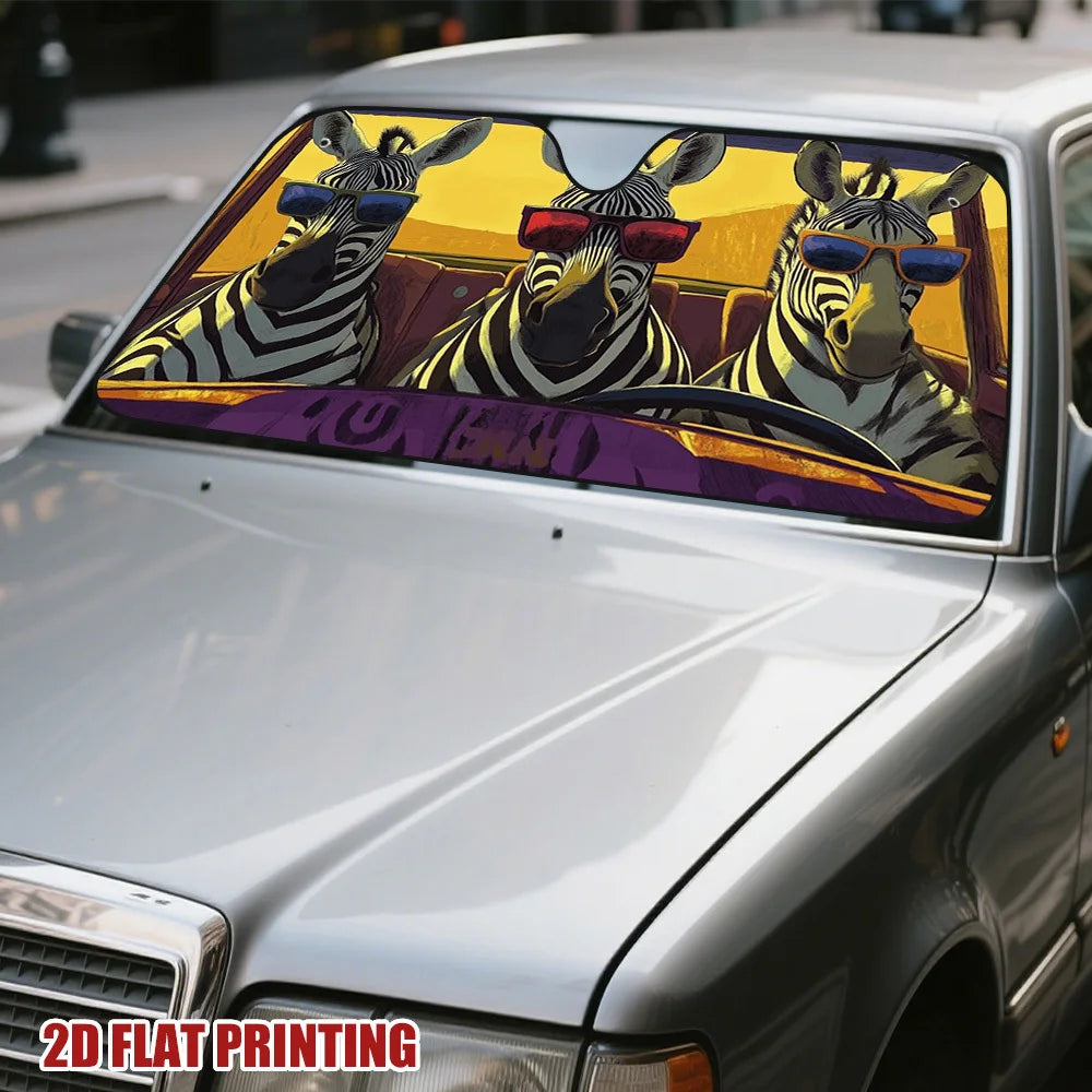 Zebra-Pattern Car Windshield Sunshade – Cool Interior Car Windshield Sunshade HIP