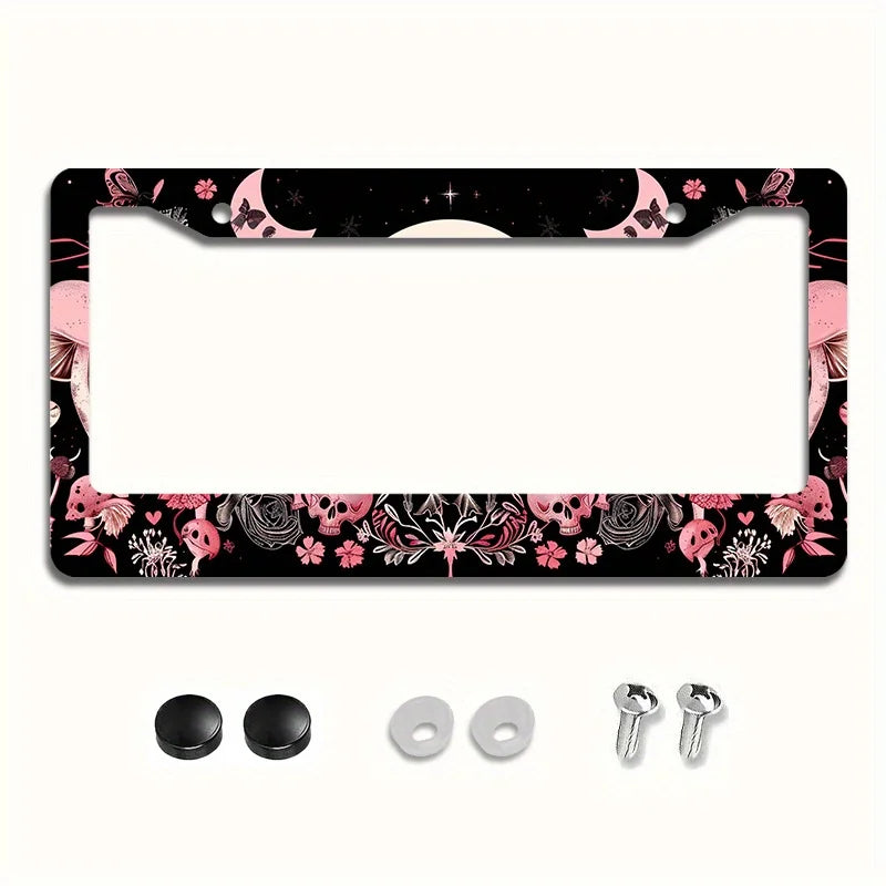 Gothic Butterfly Metal License Plate Frame 6.3×12.2" | Celestial License Plate Frame HIP black