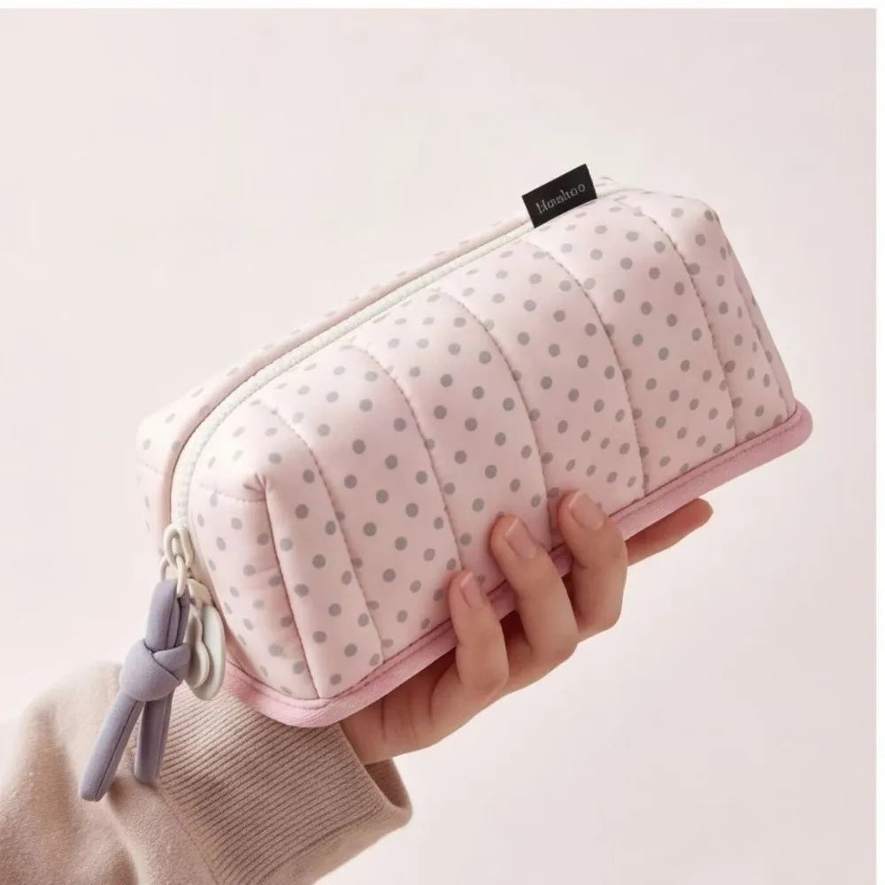 Large Capacity Dot Pattern Pencil Case – Cotton Pen Bag Pencil Case HIP
