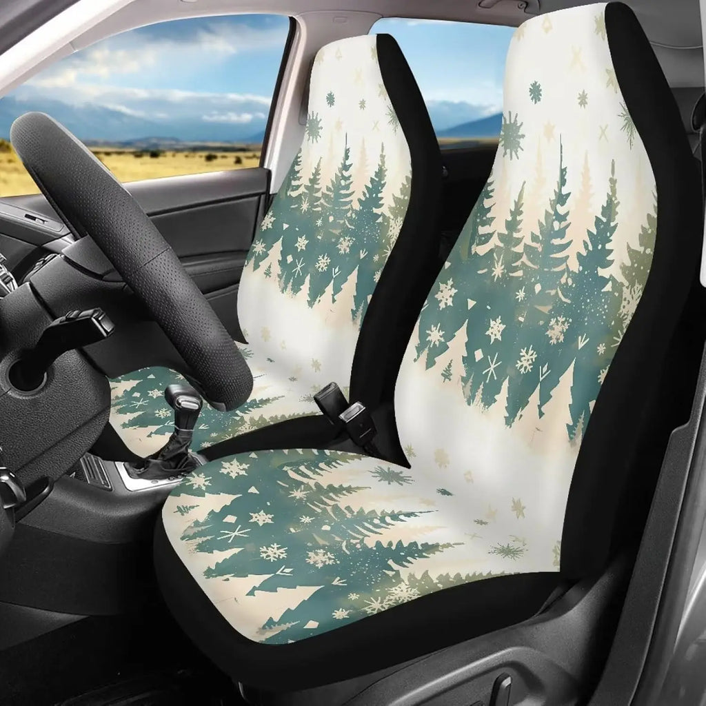 Christmas Pine Tree Car Seat Covers – 2-Piece Front Set Car Seat Covers HIP