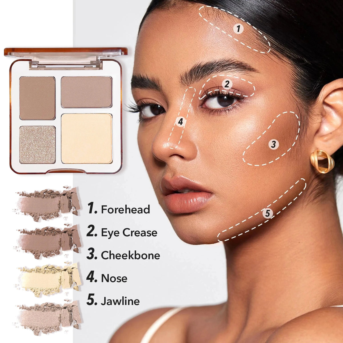 4-Color Contour & Highlighter Palette – Matte & Glow | HIP Contour Highlight Palette HIP