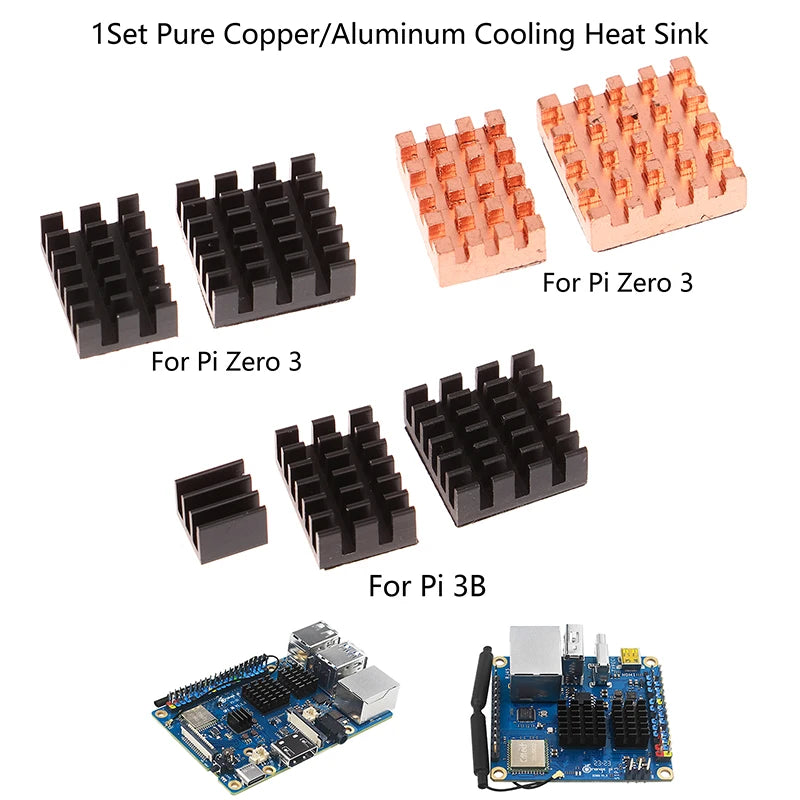 Copper & Aluminum Heatsink Cooling Kit – Orange Pi Zero 3/3B SBC Heatsink Kit HIP
