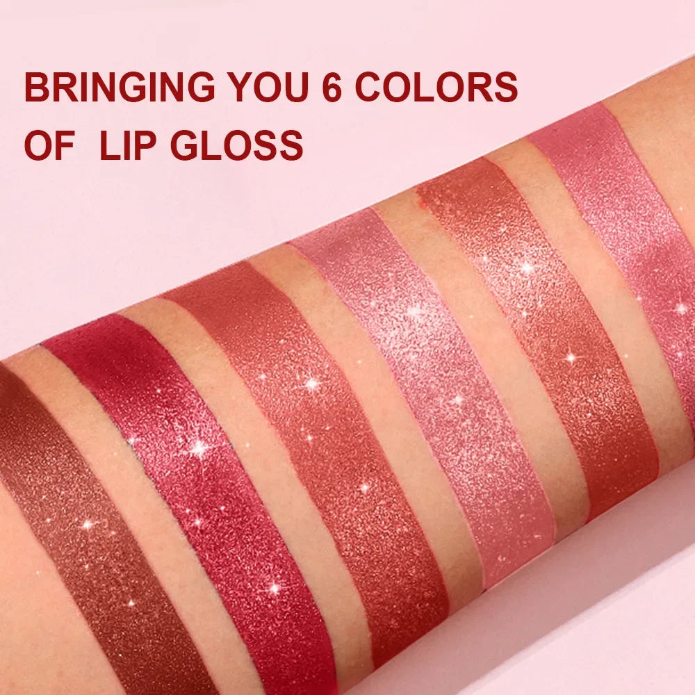 SAM SUGAR Metallic Glitter Lipstick – Waterproof Shimmer Gloss Glitter Lipstick HIP
