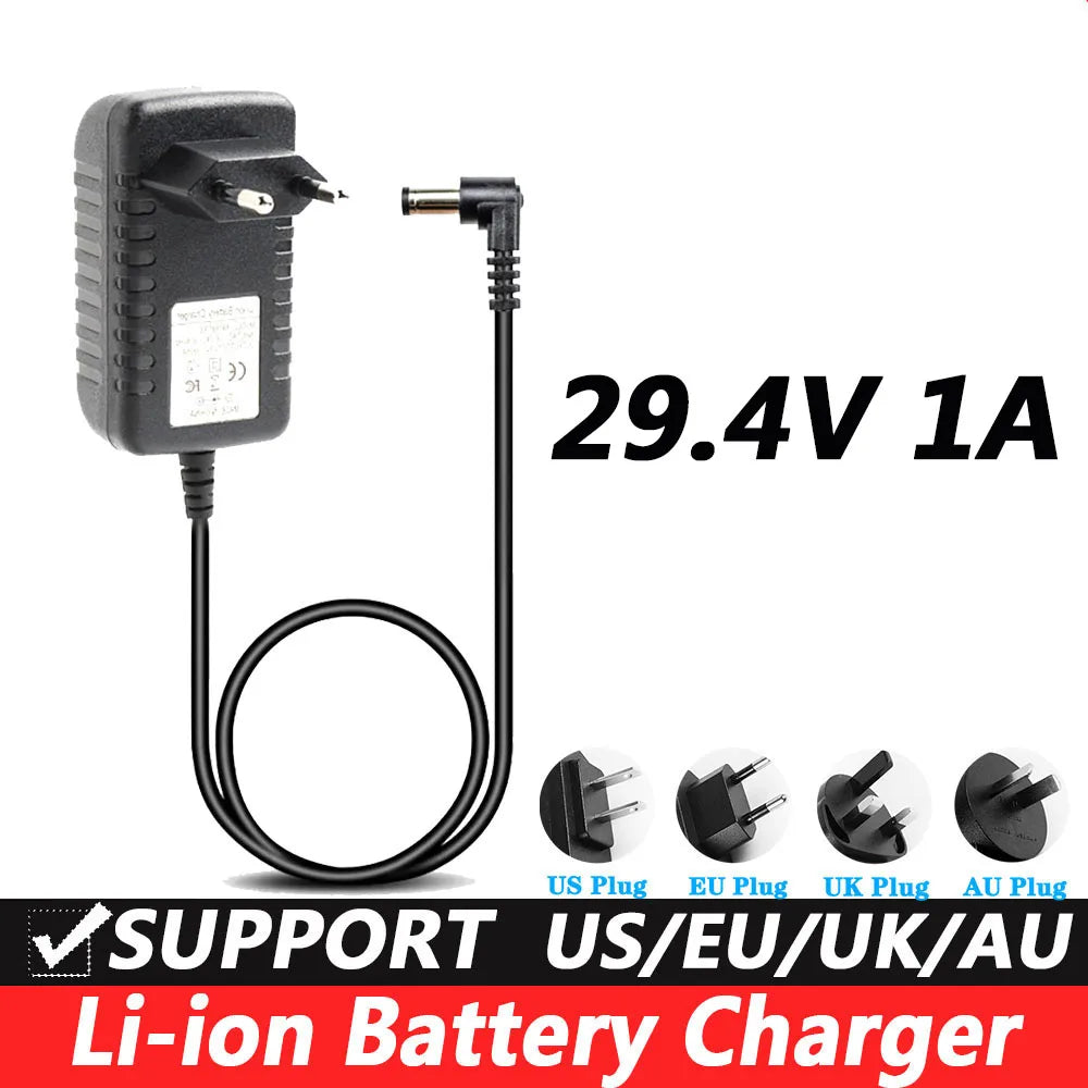 29.4V 1A Lithium Battery Charger – EU/US Plug | DC 5.5×2.1mm Lithium Battery Charger HIP 10PCS UK