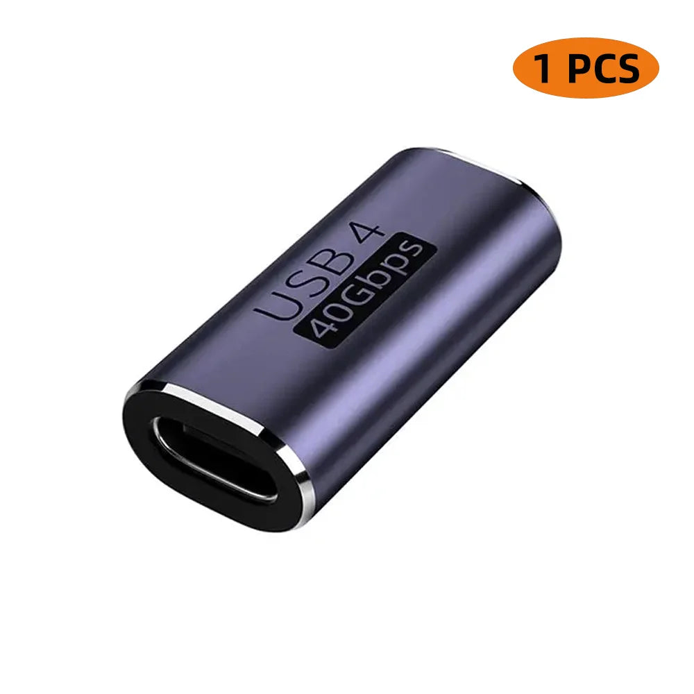 USB4 Thunderbolt 3 40Gbps Type-C Female to Female Coupler USB-C Coupler Adapter HIP 100W CM to CM 1PC