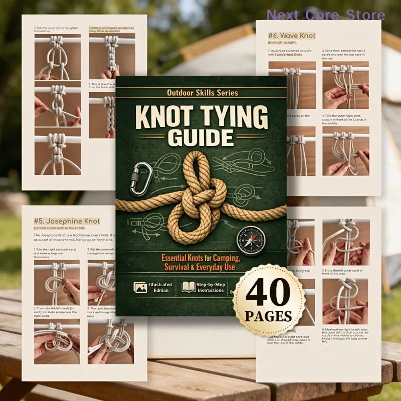 Knot Tying Guide Book – Illustrated Camping & Survival Knots Outdoor Survival Guide HIP