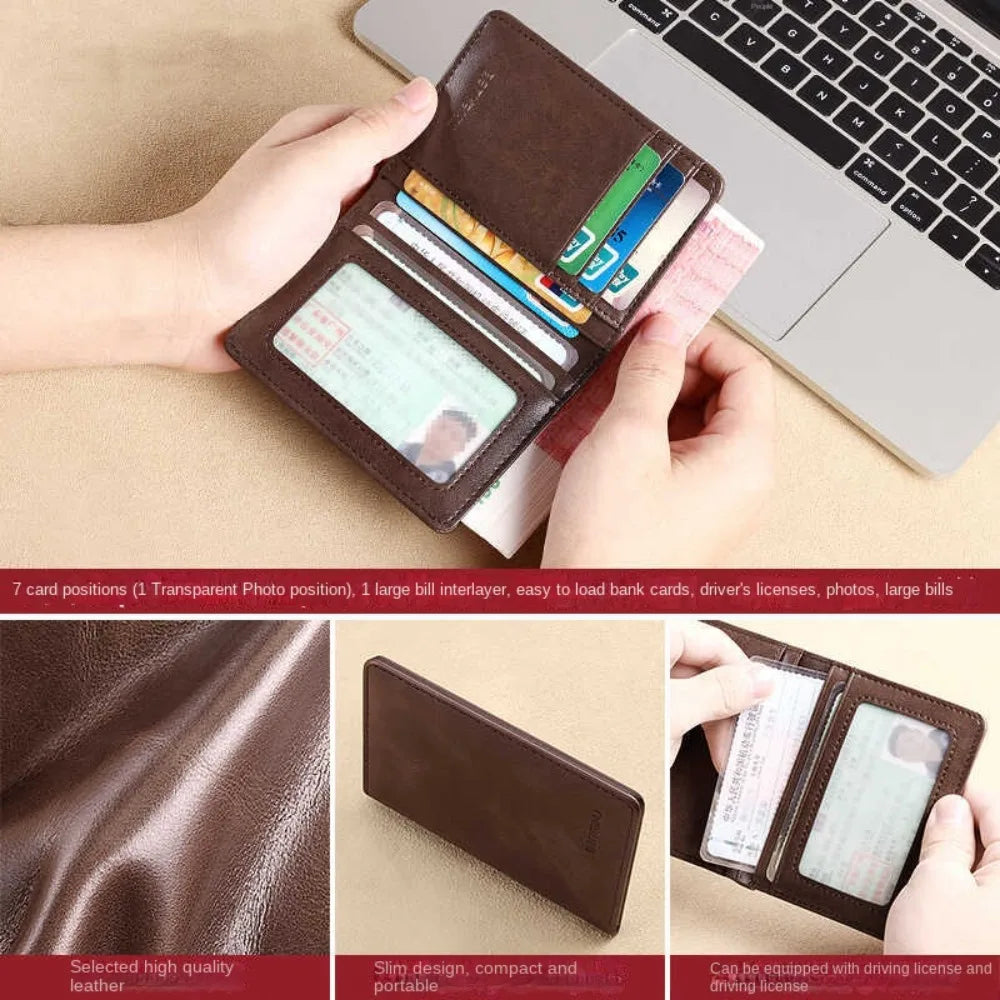 Vintage RFID Mini Wallet for Men – Slim Money Clip Card Holder RFID Slim Wallet HIP