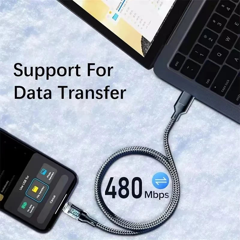 120W USB-C Fast Charging Cable with Digital Display | HIP USB-C Charging Cable HIP