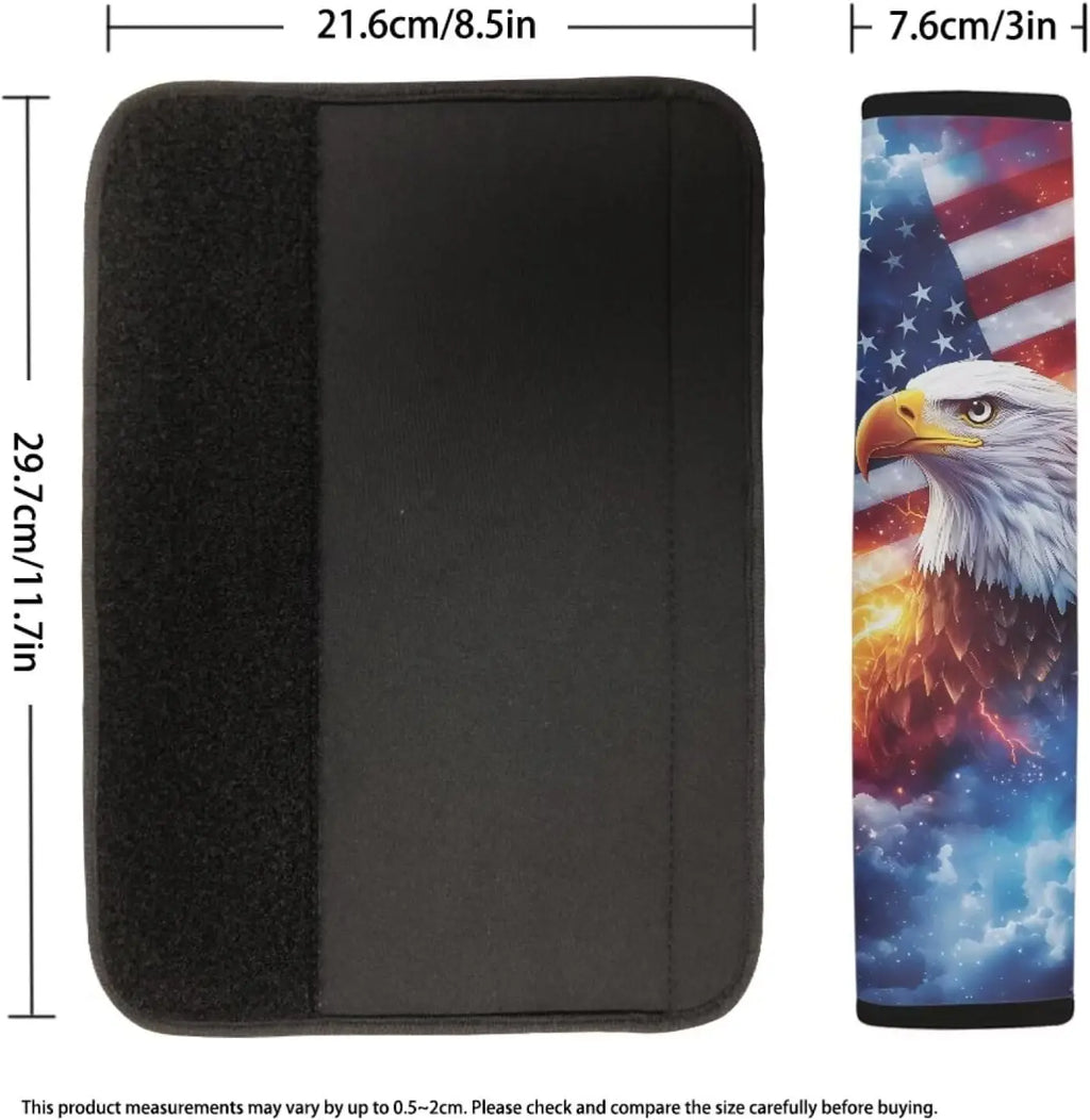 American Flag Eagle Seat Belt Shoulder Pad Covers – 2-Pack Seat Belt Pad Cover HIP