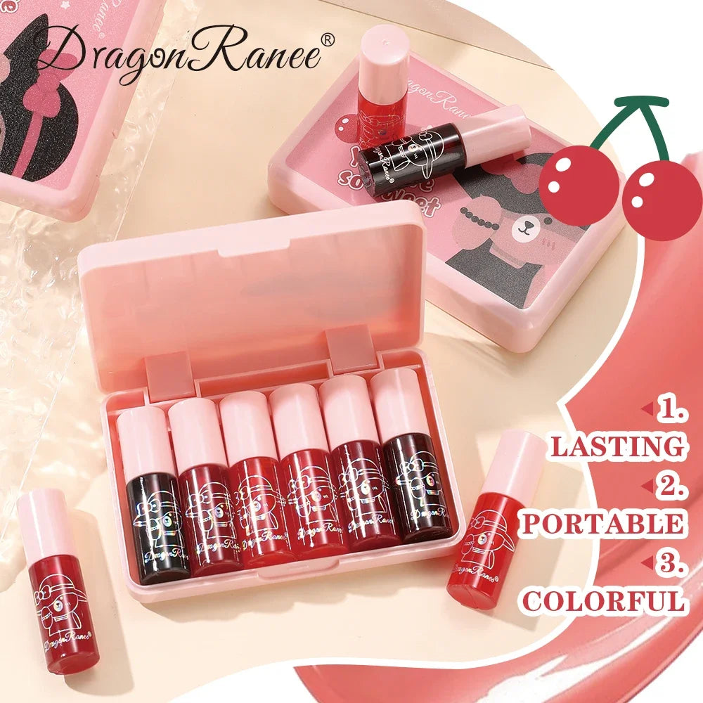 Dragon Ranee Mirror Glaze Lip Gloss Set – 6 Mini Shades Lip Gloss Set HIP
