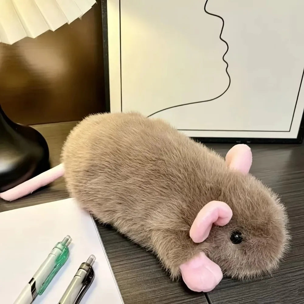Fancy Rat Plush Pencil Case – Soft Animal Pouch 20cm Plush Pencil Case HIP