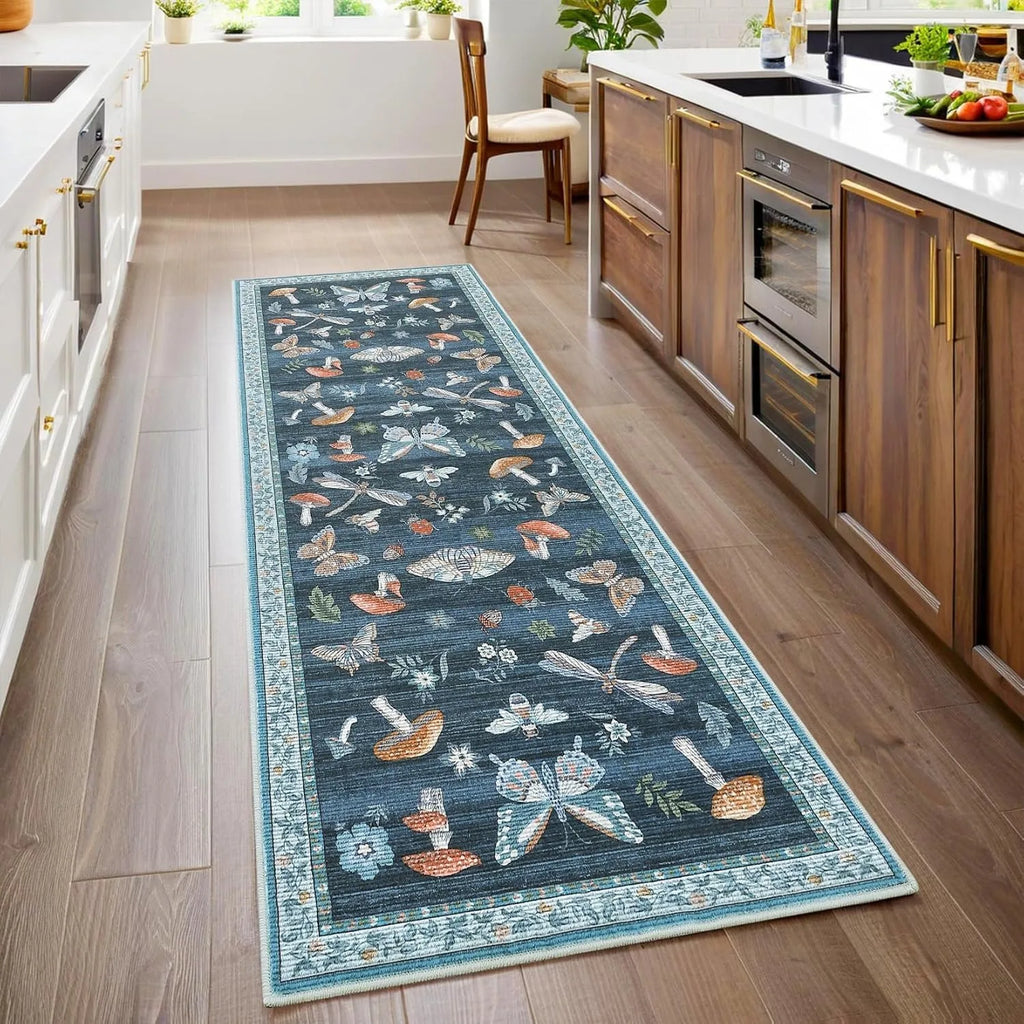 Insect Print Hallway Runner Rug – Non-Slip & Washable Hallway Runner Rug HIP
