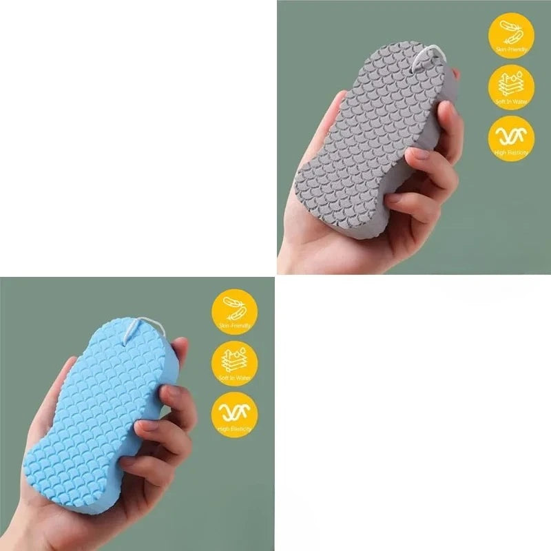 Soft Sponge Body Scrubber – Exfoliating Shower Bath Brush Bath Body Scrubber HIP C572-1 Blue 1Grey