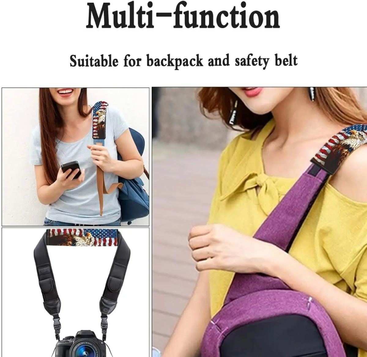 US Flag Eagle Seat Belt Shoulder Pad Cover – 2 Pack Seat Belt Cover HIP