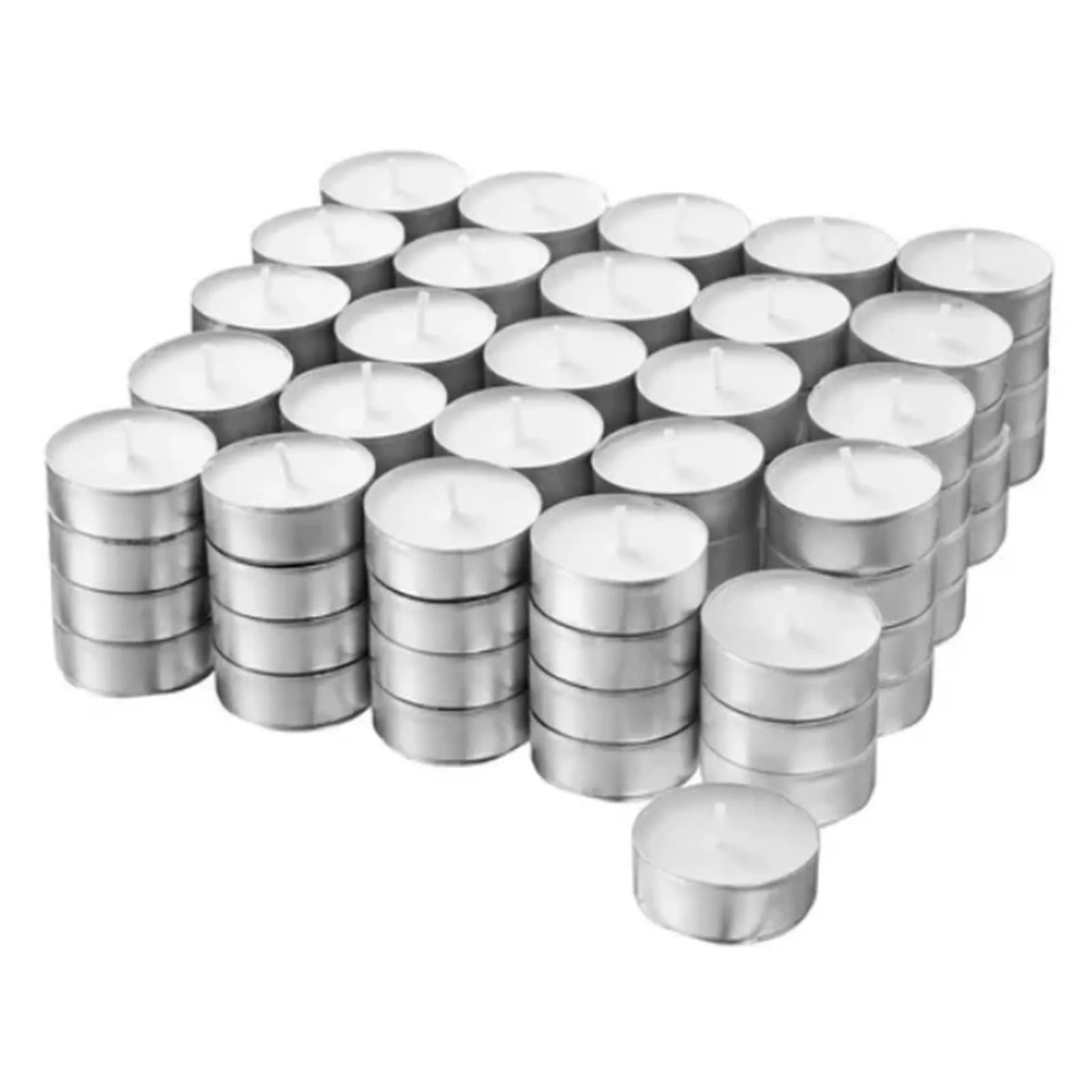 100 Packs Unscented Tea Lights Candles 4 Hour Smokeless Dripless Mini Paraffin Tealight Candles Set for Weddings White HIP WHITE