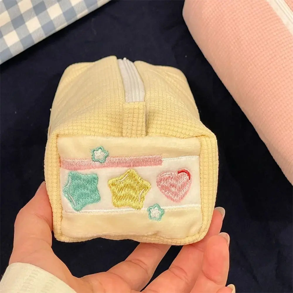 Cute Corduroy Pencil Case – Large Capacity Embroidery Pen Bag Pencil Case HIP
