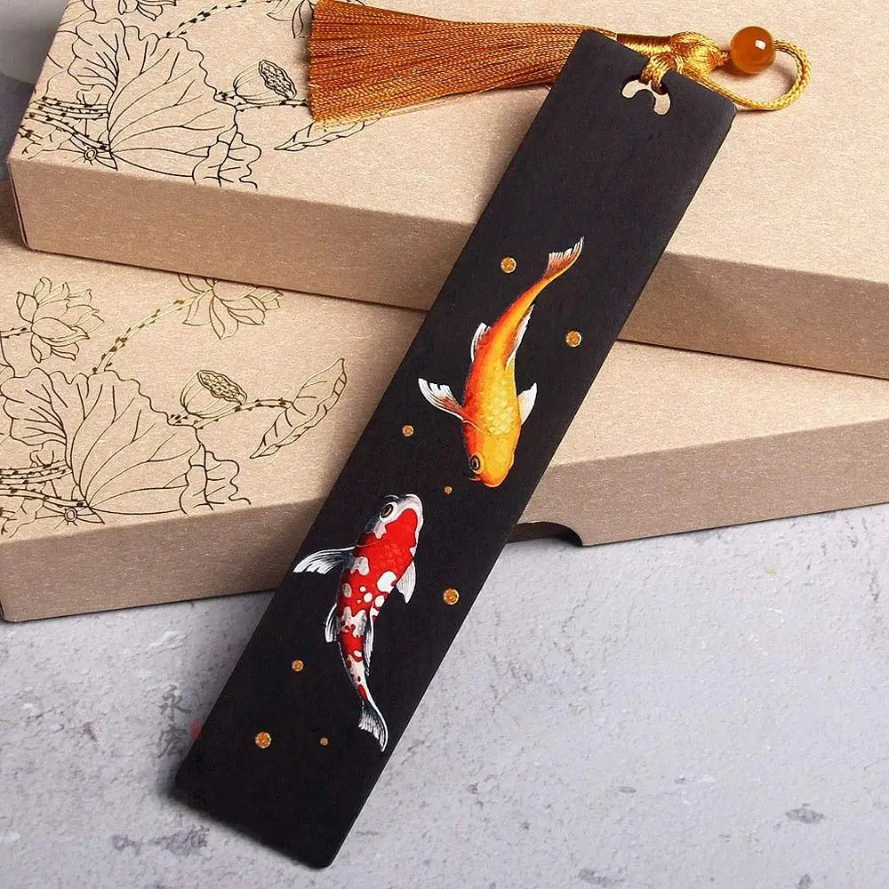 Carved Ebony Wood Bookmark – Chinese Retro Style Gift Wooden Bookmark HIP