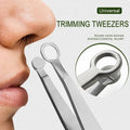 Round Tip Stainless Steel Nose & Ear Hair Trimmer Tweezers Nose Hair Tweezers HIP C614-Silver-1pcs