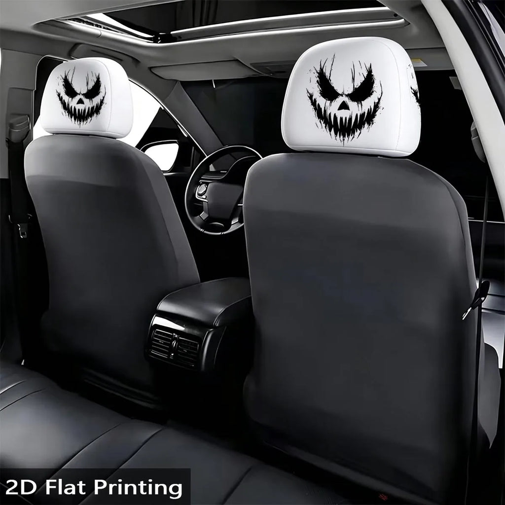 2-Pack Pumpkin Skull Car Pillow Covers – Cool Dark Style Car Pillow Covers HIP