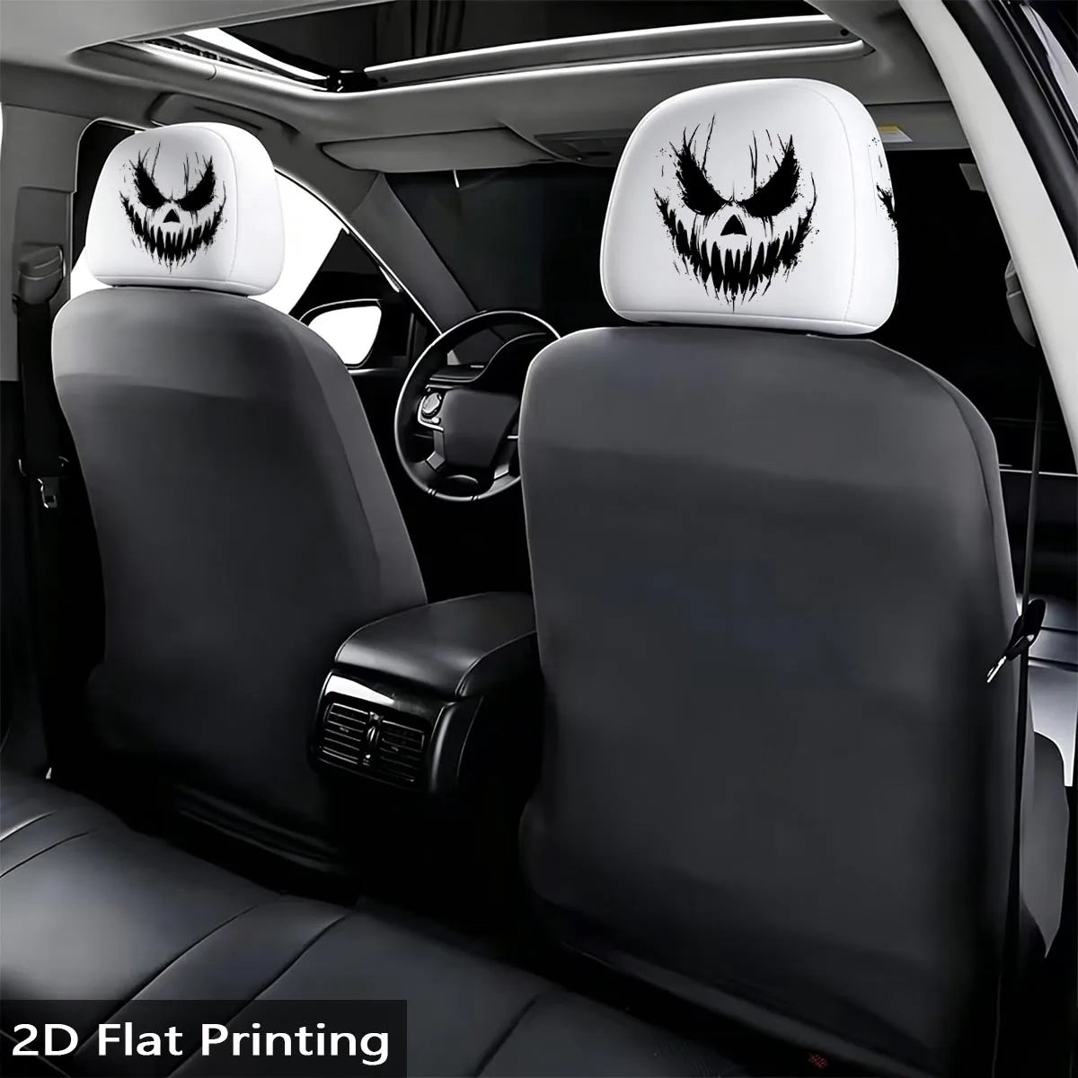 2-Pack Pumpkin Skull Car Pillow Covers – Cool Dark Style Car Pillow Covers HIP
