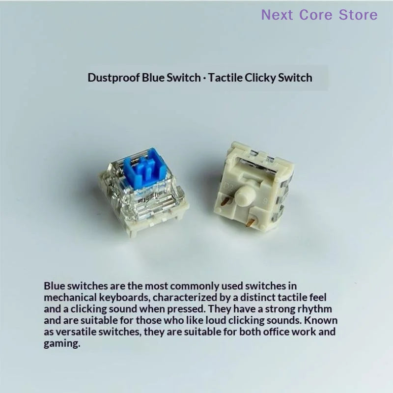 50-Pack 3-Pin Tactile Keyboard Switches – Dustproof Clicker Keyboard Switches HIP