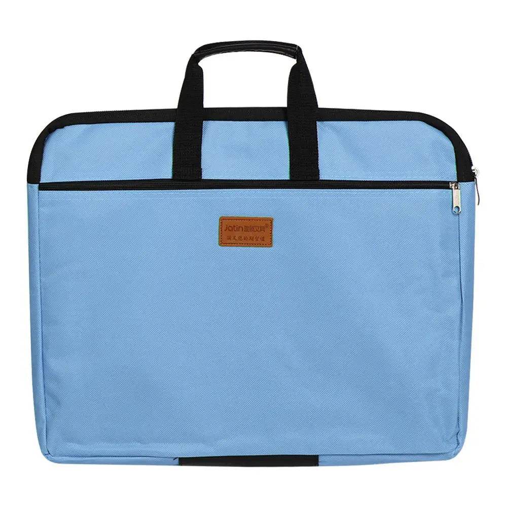 Waterproof Document Handbag – Double Layer File Folder Bag Document File Bag HIP Light Blue