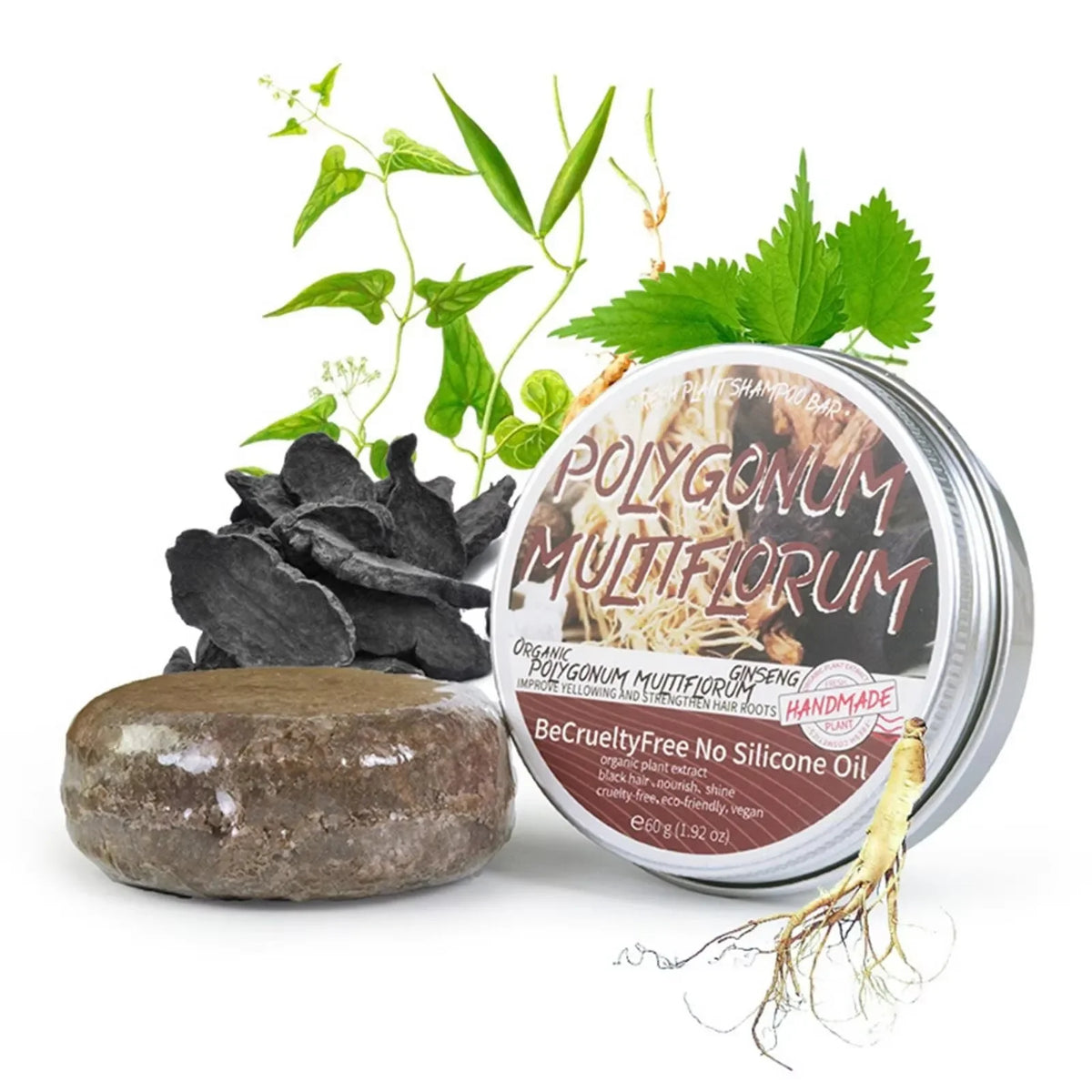 Ginger & Polygonum Shampoo Bar – Natural Cold Processed, 60g Solid Shampoo Bar HIP C