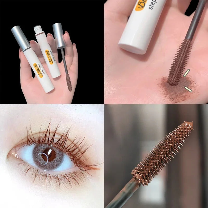 4 Colors Thick Mascara Curling Lengthening Eyelash Waterproof Long-lasting No Smudge Berry Brown Fast Dry Mascara Eyes Makeup HIP 02 Brown