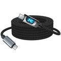 240W USB-C Braided Cable with LED Display | Fast Charge USB-C Charging Cable HIP Black