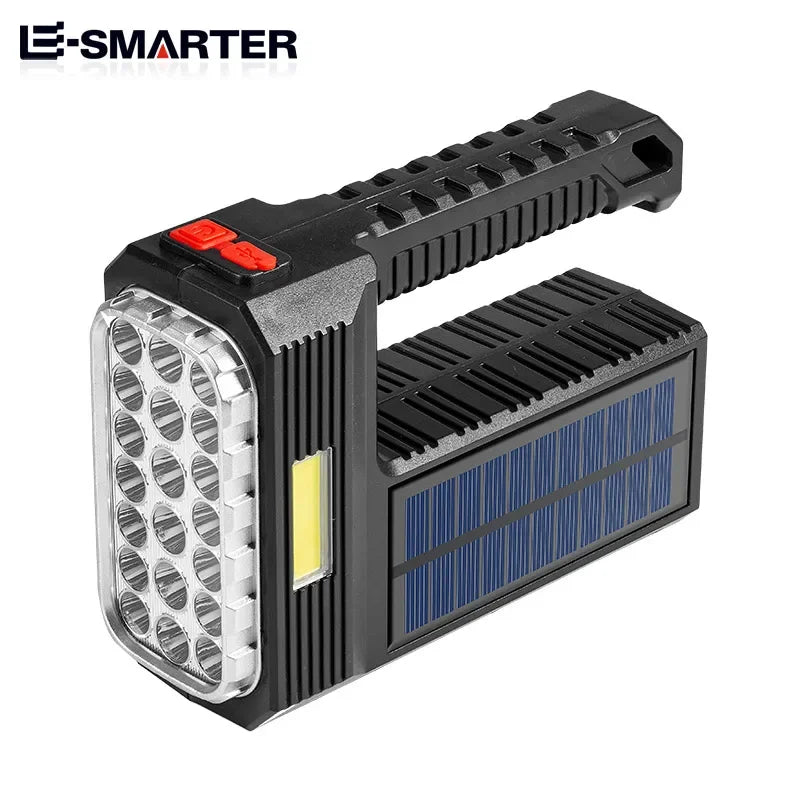 ESMARTER Solar USB Rechargeable LED Flashlight – 4 Modes LED Flashlight Torch HIP