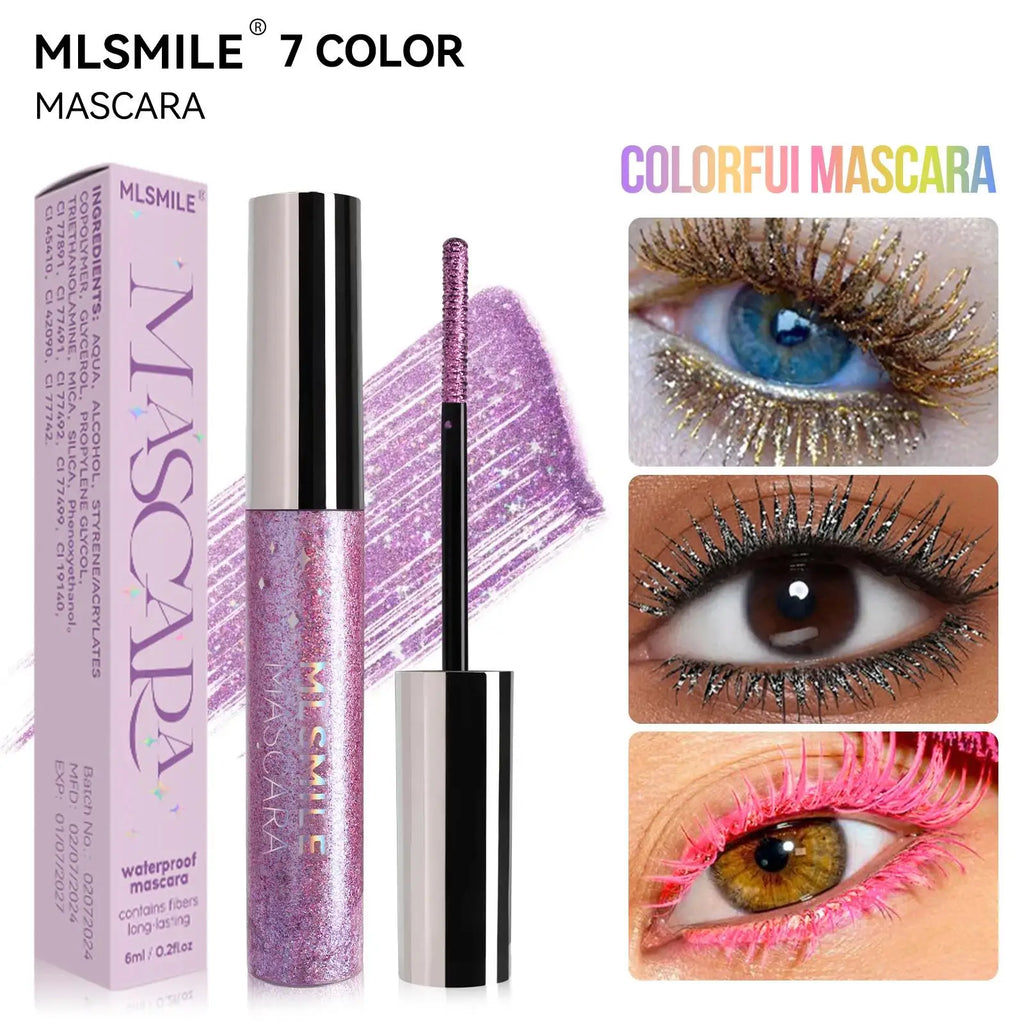 MLSMILE Glitter Pearlescent Mascara – Waterproof & Volumizing Glitter Mascara HIP
