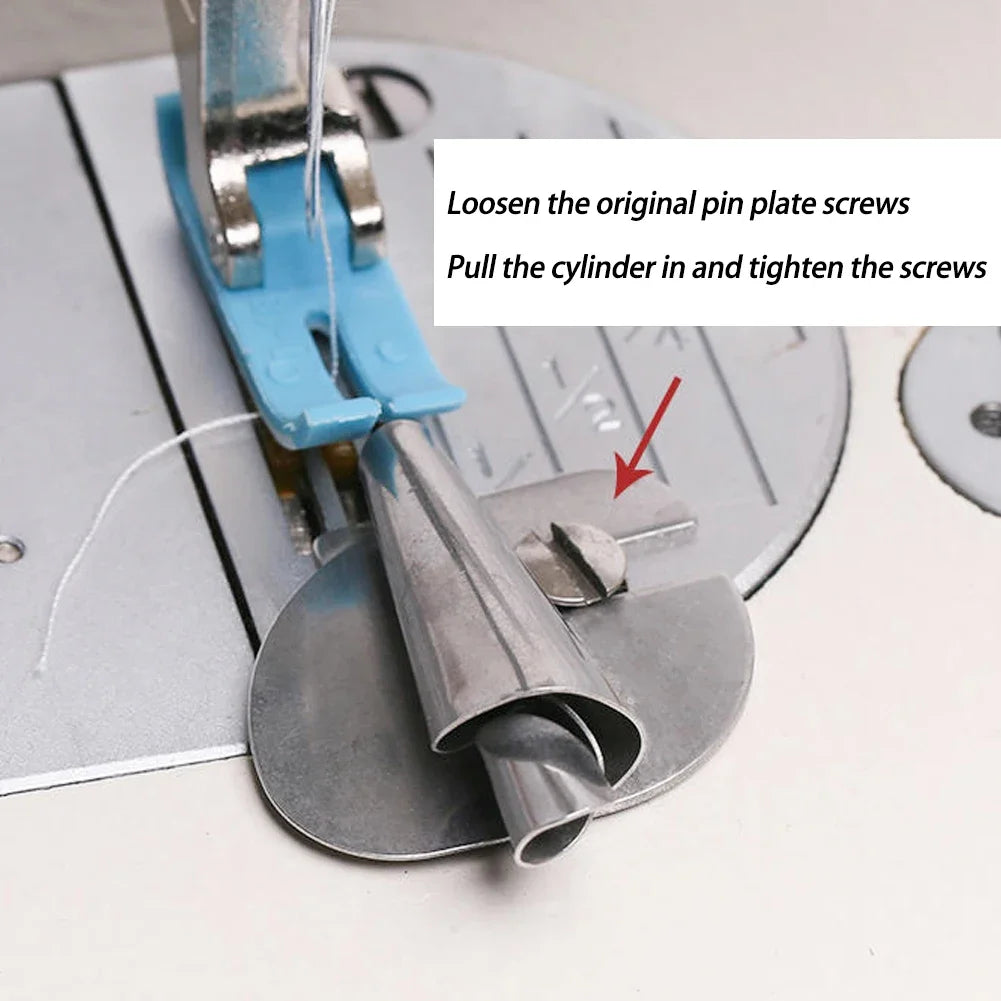 Stainless Steel Sewing Rolled Hemmer Foot 3mm-10mm Durable Sewing Machine Presser Foot DIY Crafts Hemming Puller HIP