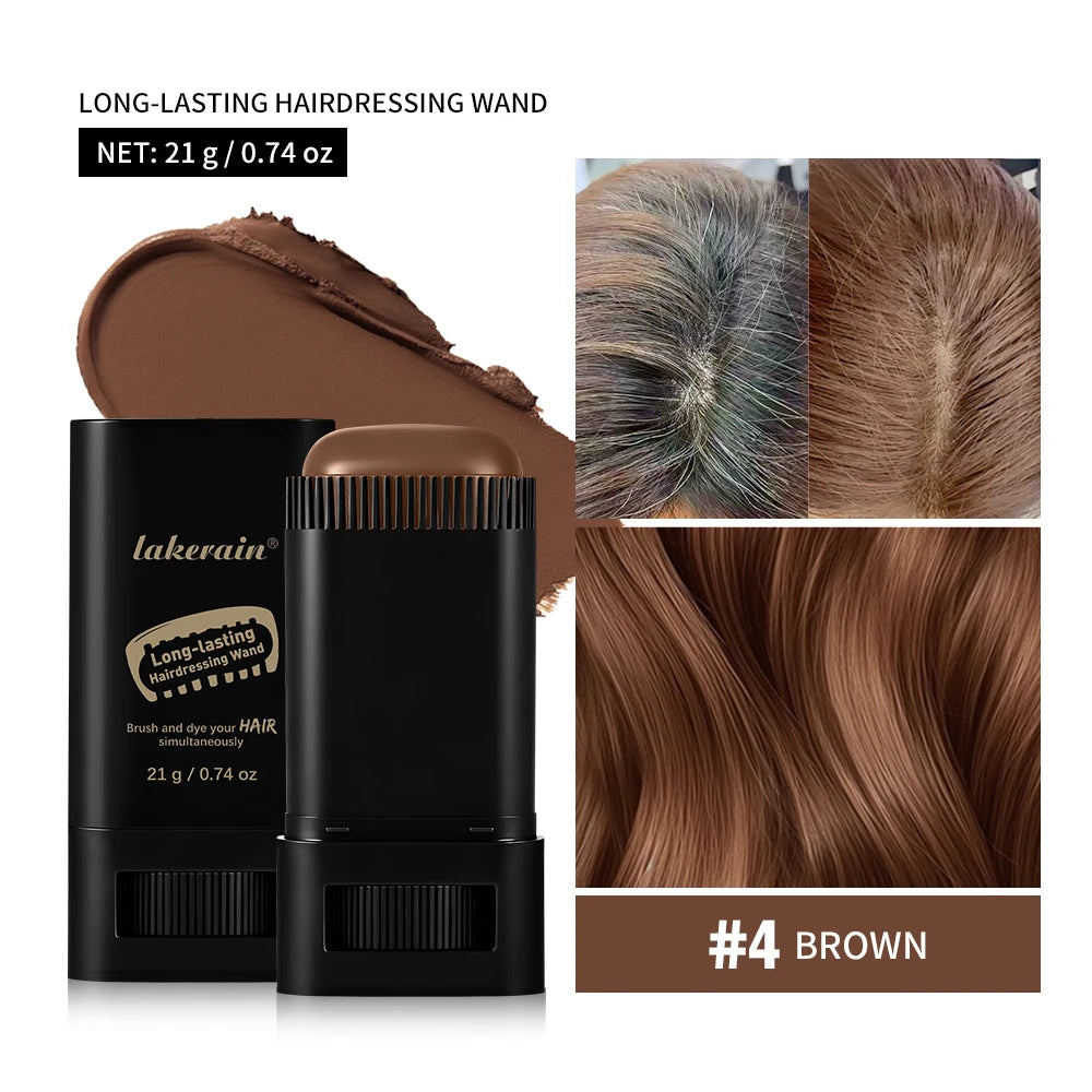 3-Color Quick Touch-Up Hair Stick Beard Color Stick Portable Temporary Quick Coverage Hair Pen Instant Dye Stick Comb HIP 4brown