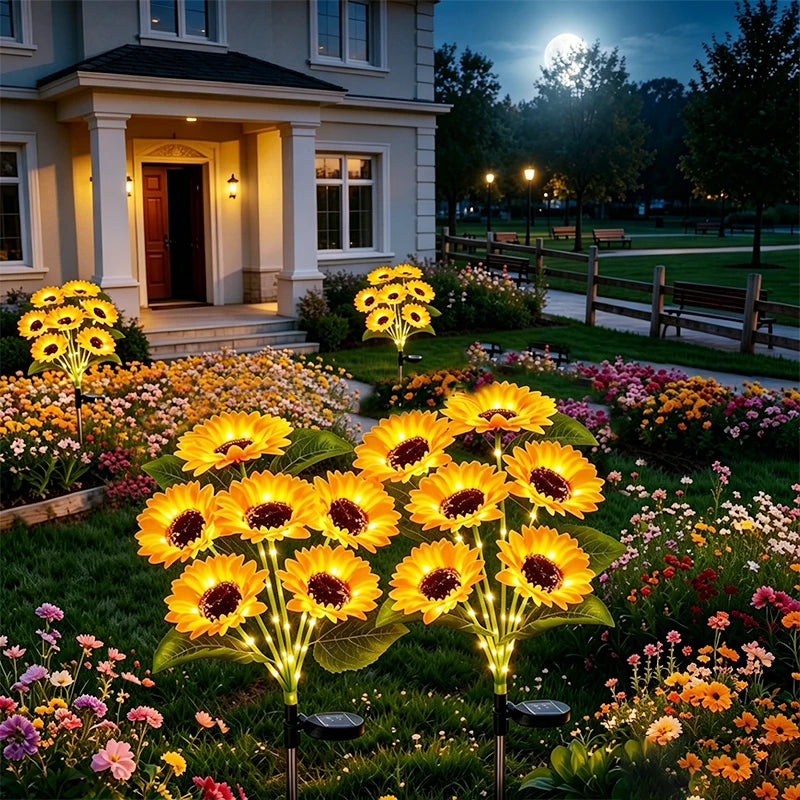 Solar Sunflower Garden Lights – IP65 Waterproof LED Lawn Decor Solar Garden Light HIP