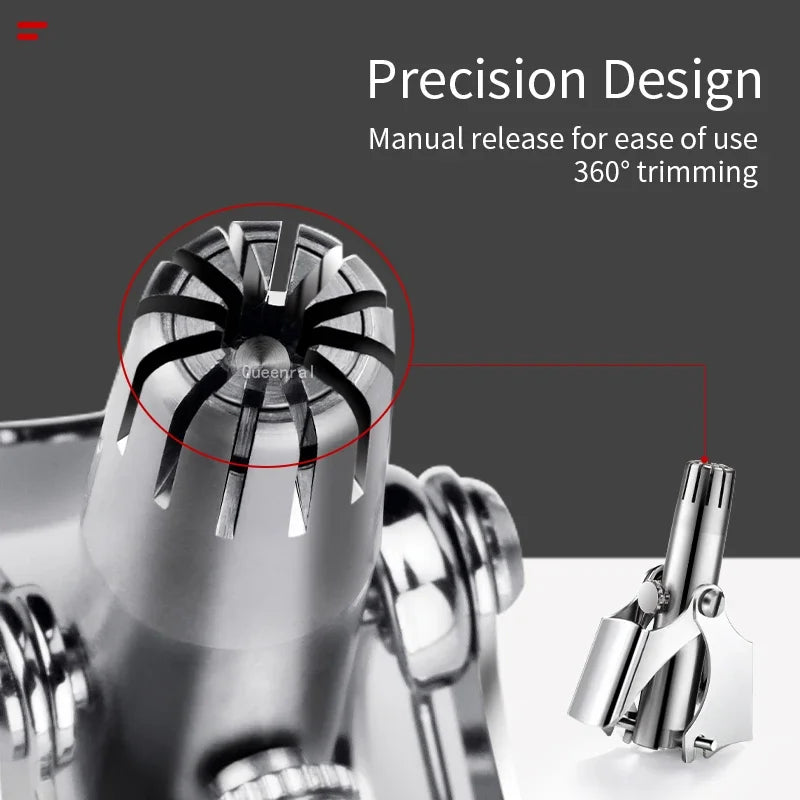 Manual Nose & Ear Hair Trimmer – Stainless Steel, Washable Nose & Ear Trimmer HIP