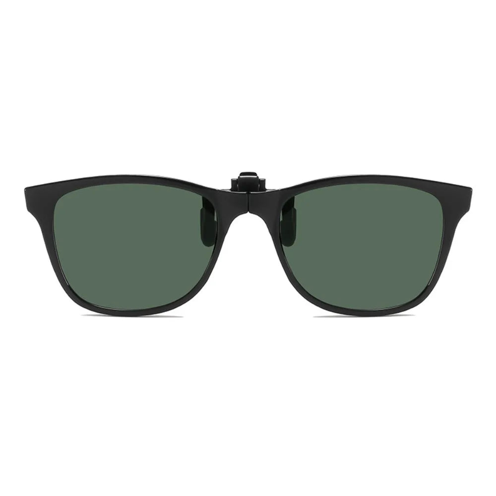 Vintage Square Clip-On Sunglasses – Foldable Blue Light Blocking Clip-On Sunglasses HIP Dark Green