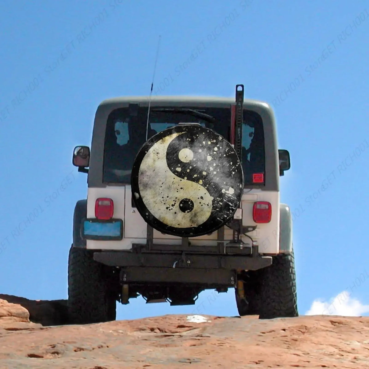 Retro Yin Yang Waterproof Spare Tire Cover – Universal Fit Spare Tire Cover HIP