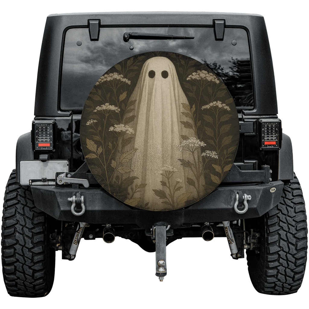 Halloween Spooky Floral Spare Tire Cover – No Camera Hole Spare Tire Cover HIP Red 14in