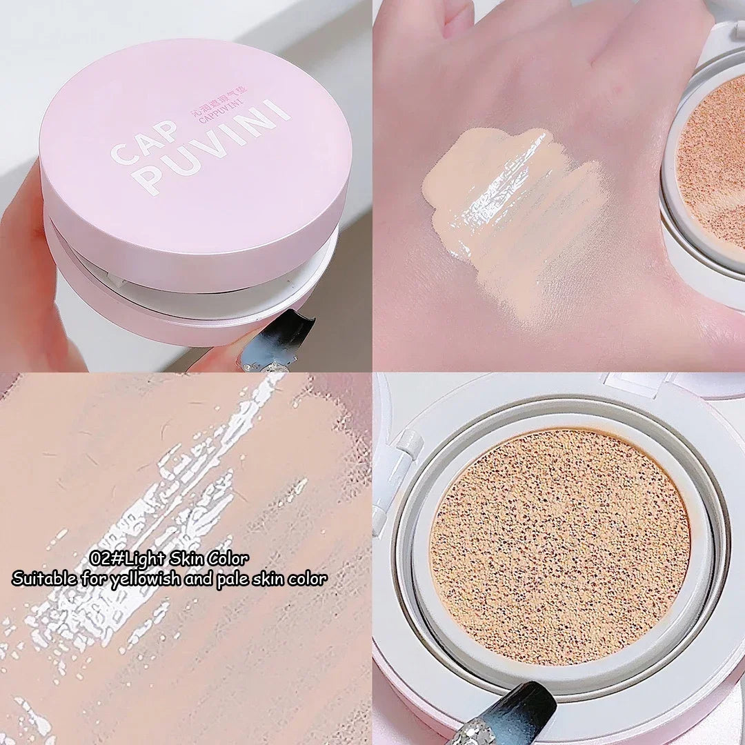 Makeup Cushion Foundation Waterproof Long Lasting Female Matte Concealer Primer Natural Brighten Moisturizing Air Cushion Cream HIP 02 Light Skin Color