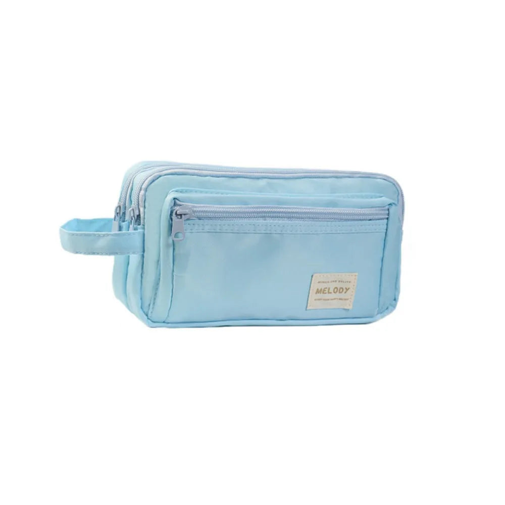 Large Capacity Pencil Case – Multi-Function Fabric Pen Bag Pencil Case Bag HIP Blue