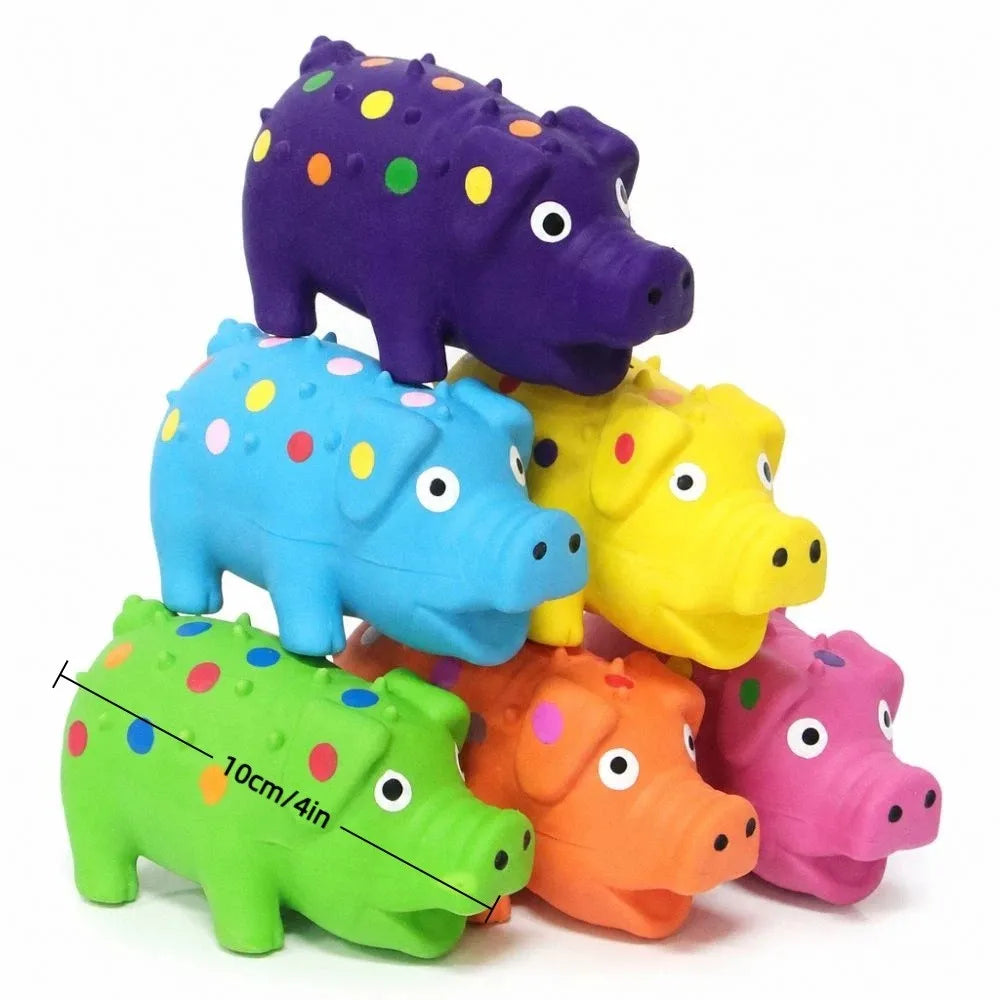 Squeaky Pig Dog Toy – Soft Latex Chew Toy, All Breeds Squeaky Dog Toy HIP